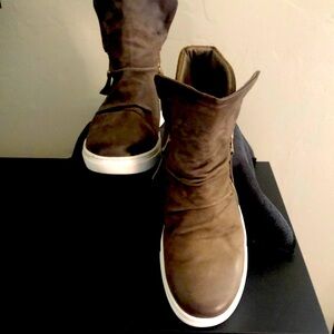 Miz Mooz Brown Suede High Top Boots Sneakers